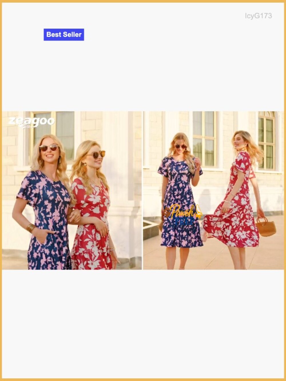 Midi Floral Flutter Sleeve Dress with Pockets Tiered Boho Casual - Picture 6 of 7